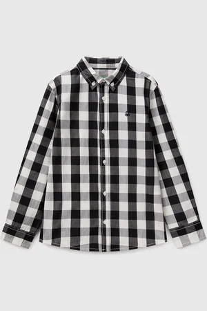 Benetton Benetton, Two-tone Check Button-down Shirt, size M, , Kids