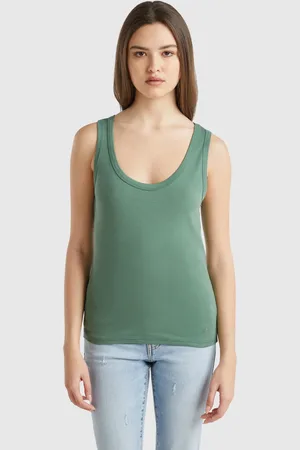 Benetton Benetton, Forest Tank Top In Pure Cotton, size XXS, , Women