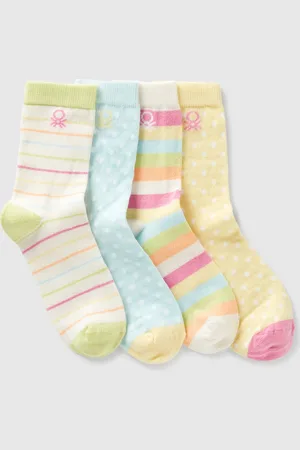 Benetton Benetton, Four Pairs Of Patterned Socks, size 1-2, , Kids
