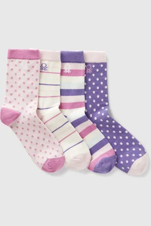 Benetton Benetton, Four Pairs Of Patterned Socks, size 3-4, , Kids
