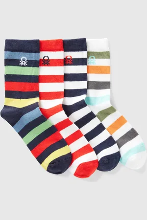 Benetton Benetton, Four Pairs Of Patterned Socks, size 8-9, , Kids