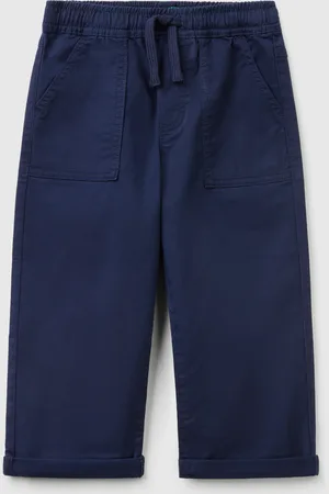 Benetton Benetton, Stretch Cotton Joggers With Drawstring, size 18-24, , Kids