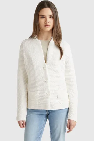 Benetton Benetton Online exclusive, 100% Cotton Knit Jacket, size L, , Women