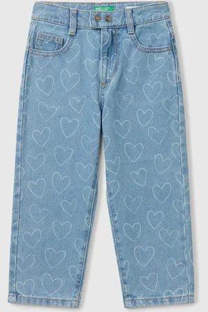 Benetton Benetton, Jeans With Heart Print, size 2-3, , Kids