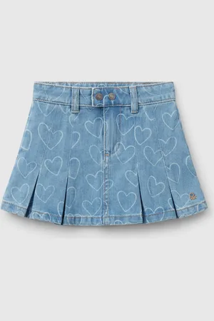 Benetton Benetton, Pleated Denim Skirt, size 5-6, , Kids