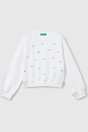 Benetton Benetton, Sweatshirt With Heart Rhinestones, size XL, , Kids