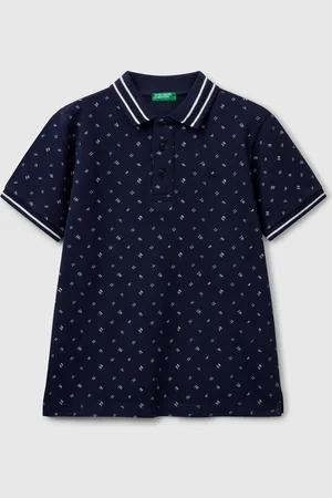 Benetton Benetton, Micro Patterned Polo Shirt In Pure Cotton, size 3XL, , Kids
