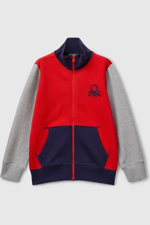 Benetton Benetton, Pure Cotton Sweatshirt With Zipper, size 3XL, , Kids