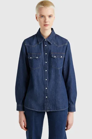 Benetton Benetton, Western Denim Shirt, size L, , Women