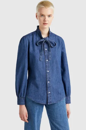 Benetton Benetton, Shirt With Rouched Collar, size L, , Women
