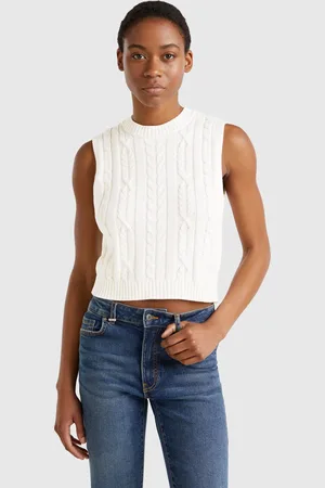Benetton Benetton, Cropped Braided Vest, size XL, , Women