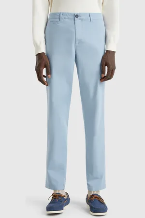 Benetton Benetton, Blue Gray Slim Fit Chinos, size 40, , Men