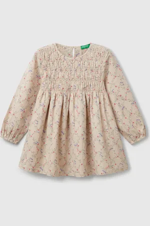 Benetton Benetton, Floral Dress In Cotton, size 4-5, , Kids