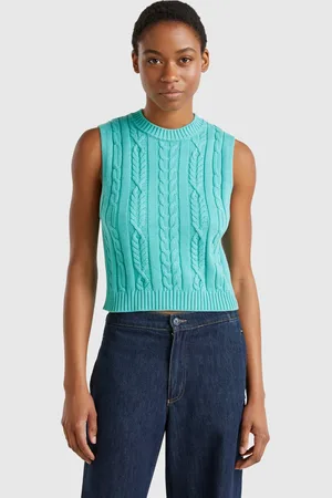 Benetton Benetton, Cropped Braided Vest, size XS, , Women