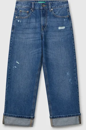 Benetton Benetton, Straight Leg Jeans With Tears, size L, , Kids