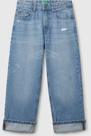 Benetton Benetton, Straight Leg Jeans With Tears, size XL, , Kids