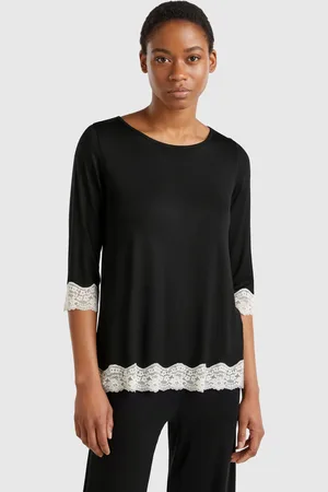 Benetton Benetton, T-shirt With Lace Detail, size L, , Women