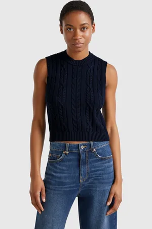 Benetton Benetton, Cropped Braided Vest, size L, , Women
