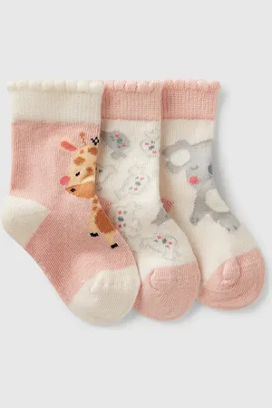 Benetton Benetton, Three Pairs Of Socks With Little Animals, size 6-12, , Kids