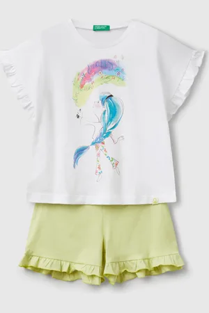 Benetton Benetton, Pajamas With Print And Rouches, size XL, , Kids