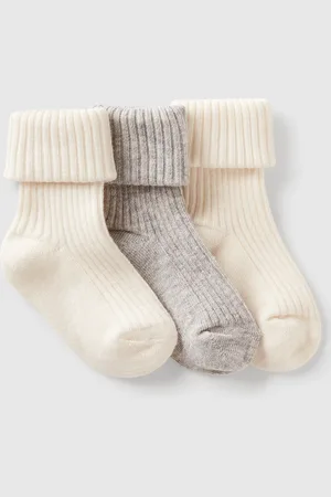 Benetton Benetton, Three Pairs Of Ribbed Socks, size 0-3, , Kids