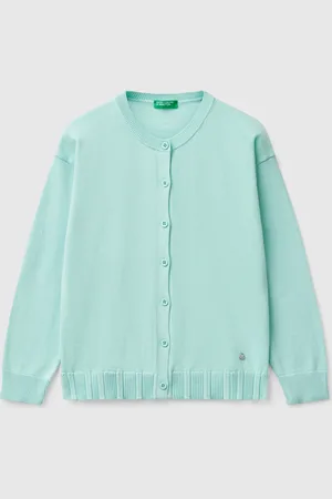 Benetton Benetton, Pure Cotton Crew Neck Cardigan, size XL, , Kids