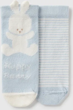Benetton Benetton, Set Of Socks With Stripes And Bunny, size 6-12, , Kids