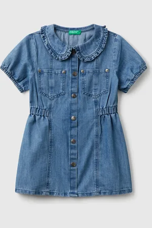 Benetton Benetton, Dress With Chambray Collar, size 18-24, , Kids