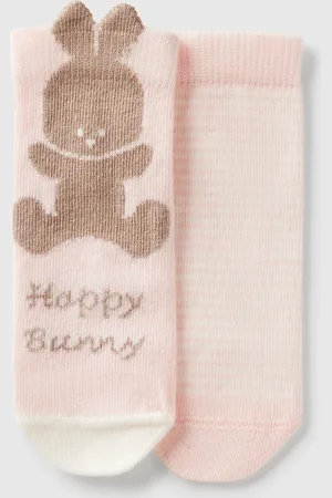 Benetton Benetton, Set Of Socks With Stripes And Bunny, size 6-12, , Kids