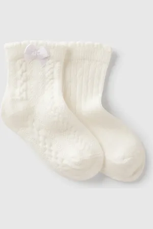 Benetton Benetton, Sock Set In Cotton Blend, size 0-3, , Kids