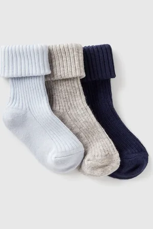 Benetton Benetton, Three Pairs Of Ribbed Socks, size 0-3, , Kids