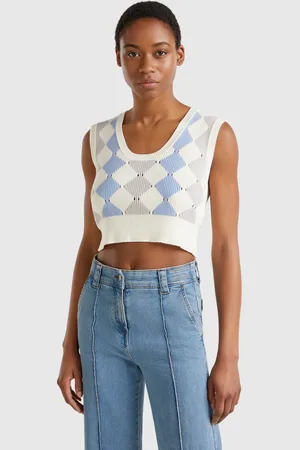 Benetton Benetton, Cropped Vest With Diamond Inlay, size XL, , Women