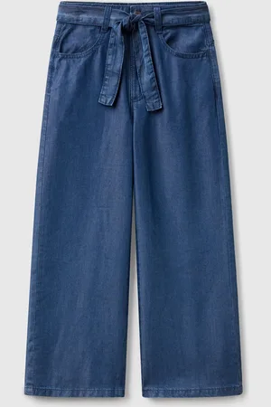 Benetton Benetton, Wide Fit Jeans With Sash, size M, , Kids