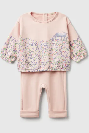 Benetton Benetton, Sweatshirt And Sweatpants Set In Cotton Blend, size 9-12, , Kids