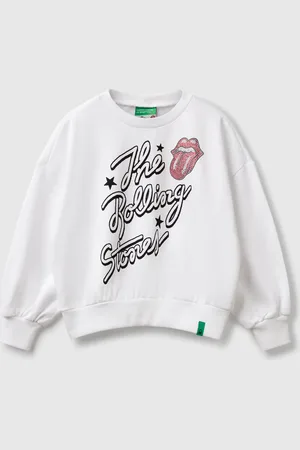 Benetton Benetton, Oversized Fit "the Rolling Stones" Sweatshirt With Rhinestone, size 2XL, , Kids