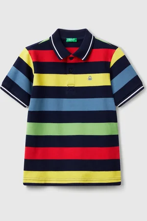 Benetton Benetton, Striped Short Sleeve Polo Shirt, size S, , Kids