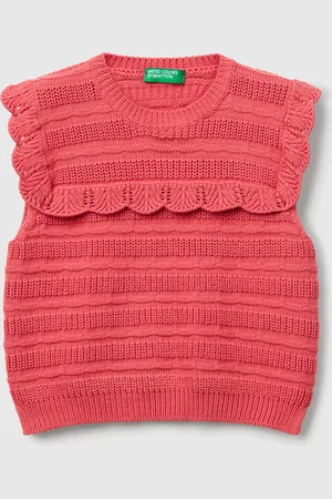 Benetton Benetton, Waistcoat With Ruffle, size 5-6, , Kids
