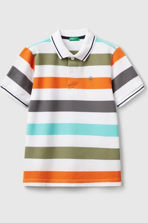 Benetton Benetton, Striped Short Sleeve Polo Shirt, size 2XL, , Kids