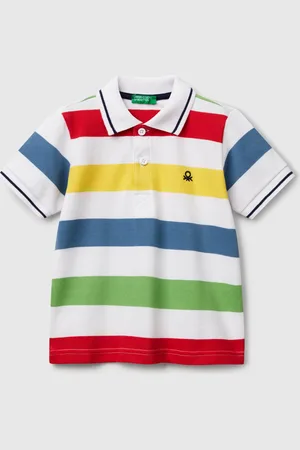 Benetton Benetton, Striped Short Sleeve Polo Shirt, size 12-18, , Kids