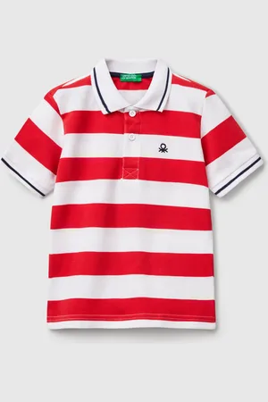 Benetton Benetton, Striped Short Sleeve Polo Shirt, size 3-4, , Kids