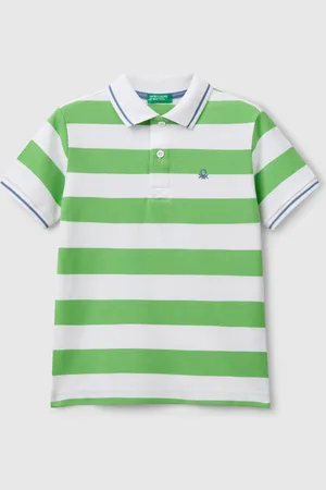 Benetton Benetton, Striped Short Sleeve Polo Shirt, size XL, , Kids