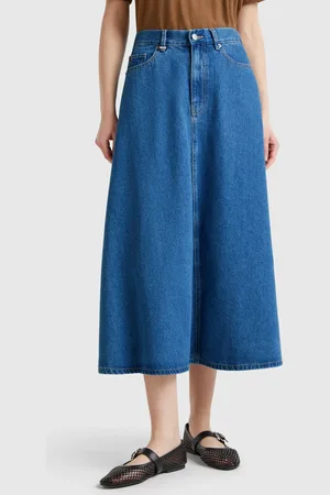 Benetton Benetton, Flared Jean Skirt, size, , Women