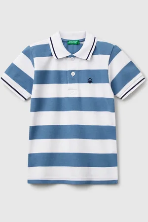 Benetton Benetton, Striped Short Sleeve Polo Shirt, size 5-6, , Kids