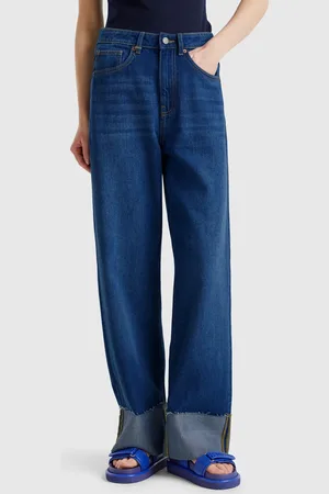 Benetton Benetton, Wide Fit Jeans With Cuff, size 32, , Women