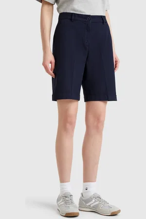 Benetton Benetton, Bermudas With Cuff In Stretch Cotton, size, , Women
