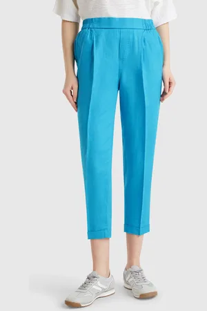 Benetton Benetton, Cropped Trousers In 100% Linen, size L, , Women
