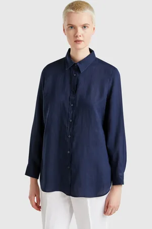 Benetton Benetton, Long Shirt In Pure Linen, size XXS, , Women