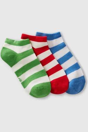 Benetton Benetton, Three Pairs Of Striped Socks, size 5-8, , Kids