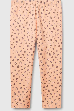 Benetton Benetton, Peach Leggings With Animal Print, size 3-4, , Kids