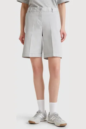 Benetton Benetton, Bermudas With Cuff In Stretch Cotton, size, , Women